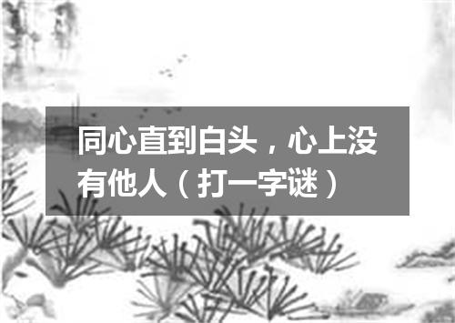 同心直到白头，心上没有他人（打一字谜）