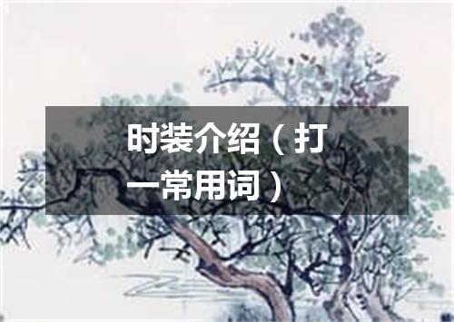 时装介绍（打一常用词）