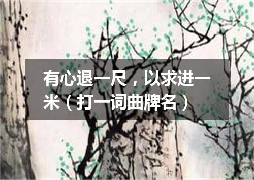 有心退一尺，以求进一米（打一词曲牌名）