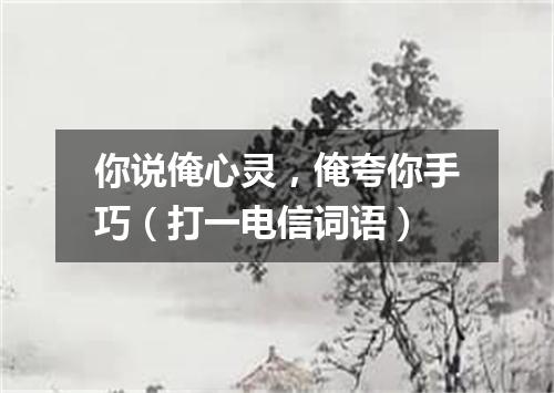 你说俺心灵，俺夸你手巧（打一电信词语）