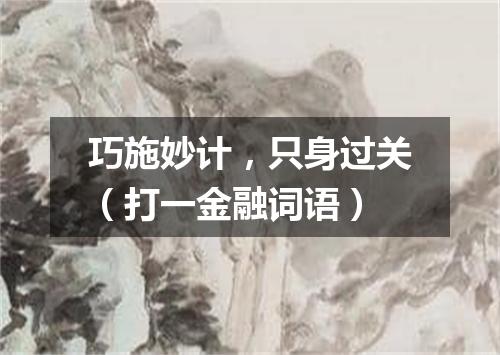 巧施妙计，只身过关（打一金融词语）