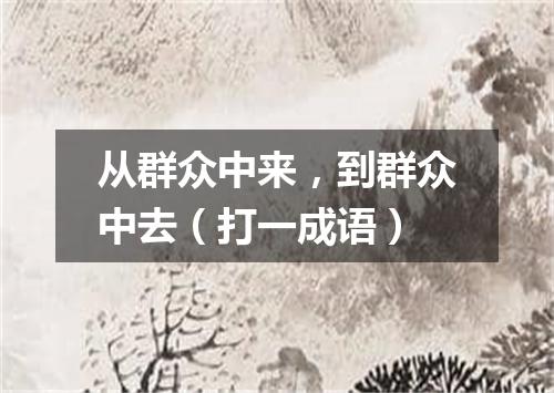 从群众中来，到群众中去（打一成语）