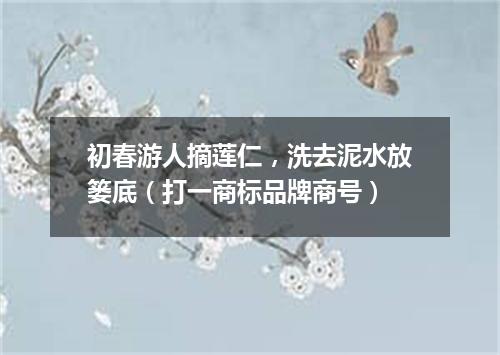 初春游人摘莲仁，洗去泥水放篓底（打一商标品牌商号）