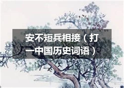 安不短兵相接（打一中国历史词语）