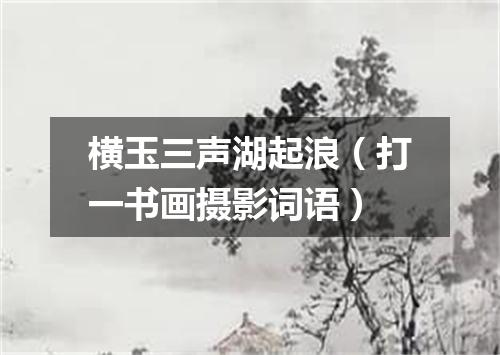 横玉三声湖起浪（打一书画摄影词语）