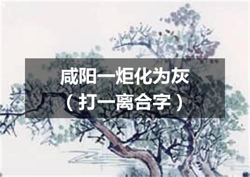 咸阳一炬化为灰（打一离合字）