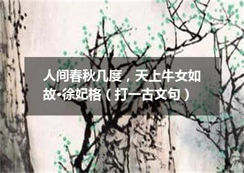 人间春秋几度，天上牛女如故·徐妃格（打一古文句）