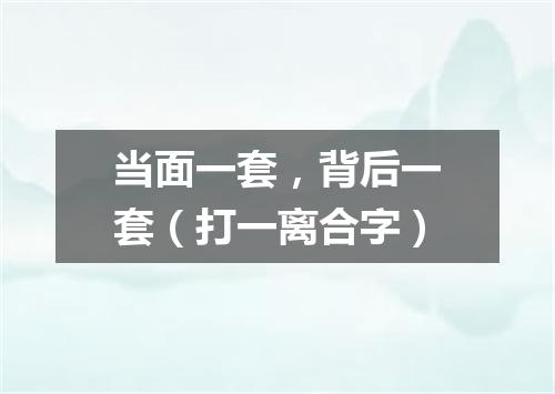 当面一套，背后一套（打一离合字）