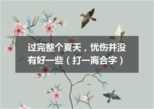 过完整个夏天，忧伤并没有好一些（打一离合字）