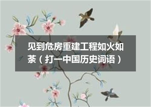 见到危房重建工程如火如荼（打一中国历史词语）