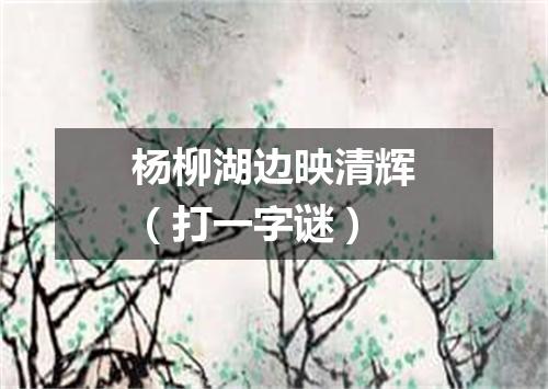 杨柳湖边映清辉（打一字谜）