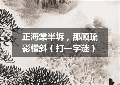 正海棠半坼，那顾疏影横斜（打一字谜）