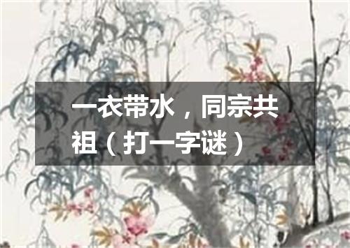 一衣带水，同宗共祖（打一字谜）