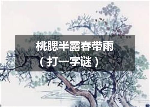 桃腮半露春带雨（打一字谜）