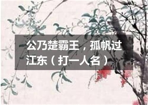 公乃楚霸王，孤帆过江东（打一人名）