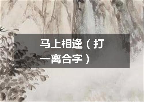 马上相逢（打一离合字）