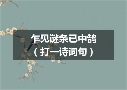 乍见谜条已中鹄（打一诗词句）