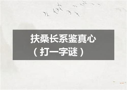 扶桑长系鉴真心（打一字谜）