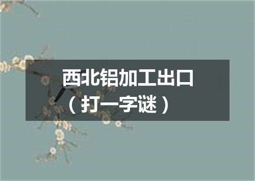 西北铝加工出口（打一字谜）