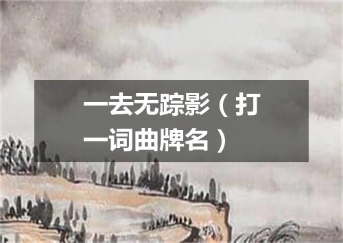 一去无踪影（打一词曲牌名）