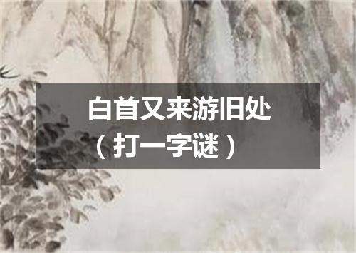 白首又来游旧处（打一字谜）