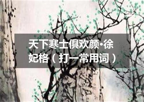 天下寒士俱欢颜·徐妃格（打一常用词）