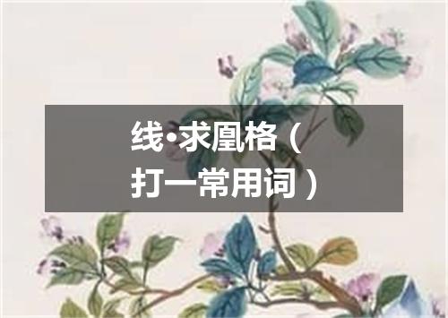 线·求凰格（打一常用词）