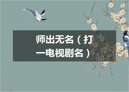 师出无名（打一电视剧名）