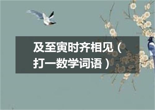 及至寅时齐相见（打一数学词语）