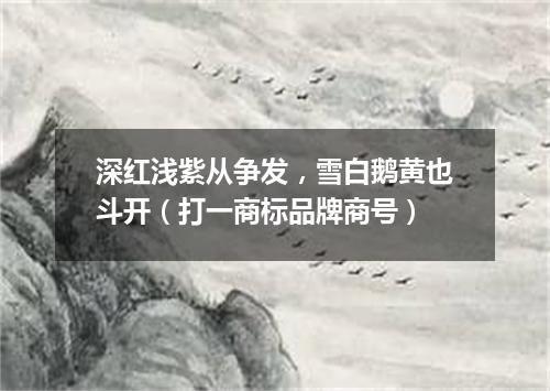 深红浅紫从争发，雪白鹅黄也斗开（打一商标品牌商号）