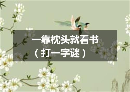 一靠枕头就看书（打一字谜）