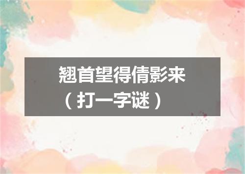 翘首望得倩影来（打一字谜）