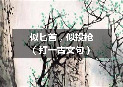 似匕首，似投抢（打一古文句）