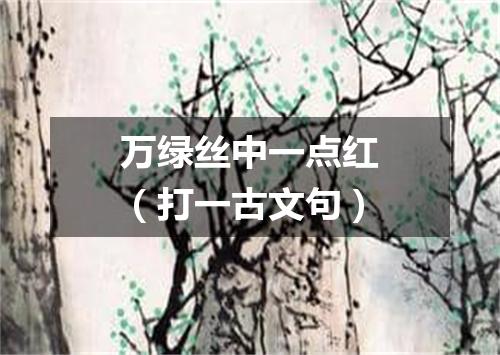 万绿丝中一点红（打一古文句）