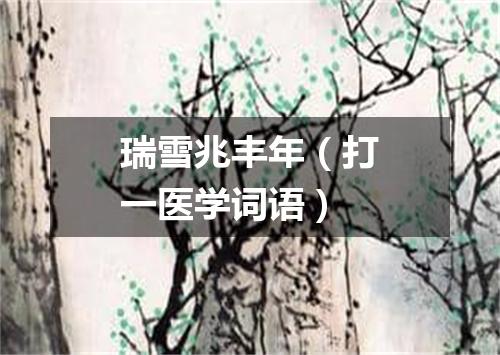 瑞雪兆丰年（打一医学词语）