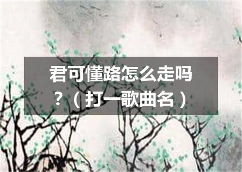 君可懂路怎么走吗？（打一歌曲名）