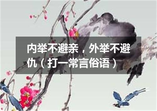 内举不避亲，外举不避仇（打一常言俗语）