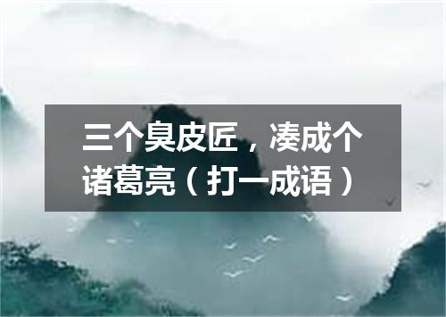 三个臭皮匠，凑成个诸葛亮（打一成语）