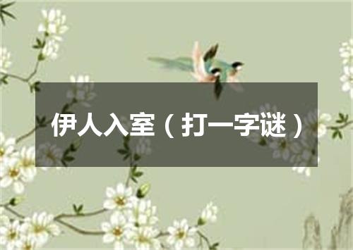 伊人入室（打一字谜）