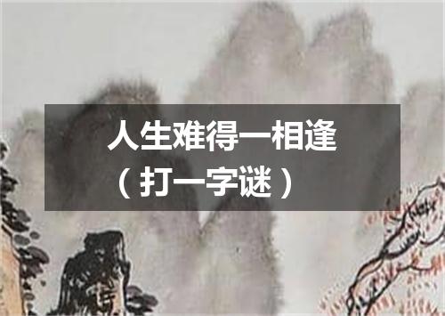 人生难得一相逢（打一字谜）