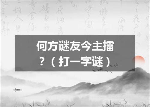 何方谜友今主擂？（打一字谜）