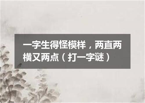 一字生得怪模样，两直两横又两点（打一字谜）