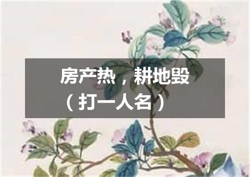 房产热，耕地毁（打一人名）