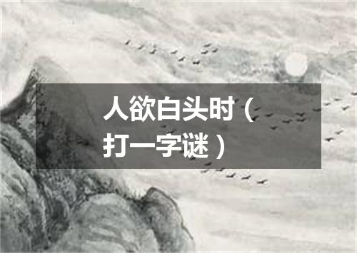 人欲白头时（打一字谜）