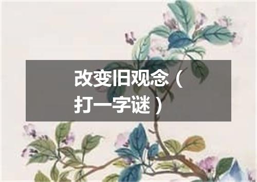 改变旧观念（打一字谜）