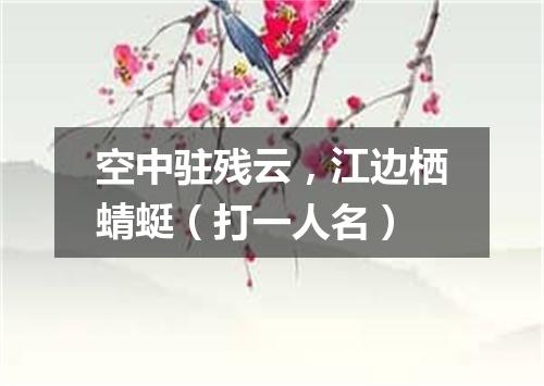 空中驻残云，江边栖蜻蜓（打一人名）