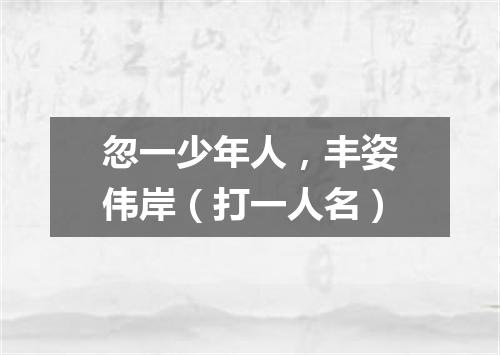 忽一少年人，丰姿伟岸（打一人名）