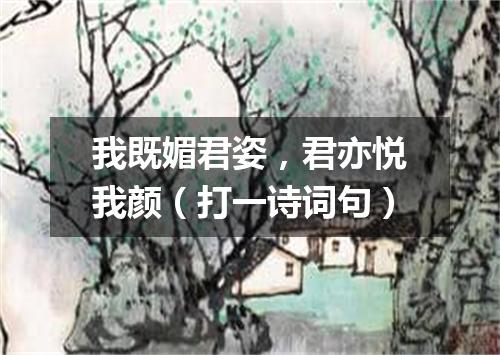 我既媚君姿，君亦悦我颜（打一诗词句）