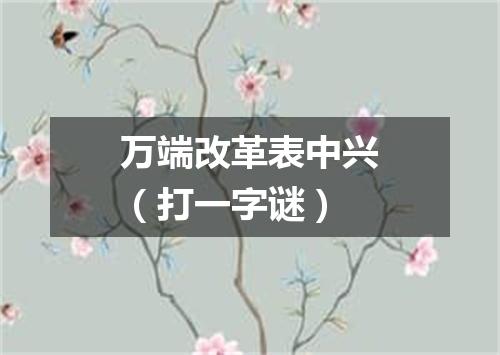 万端改革表中兴（打一字谜）