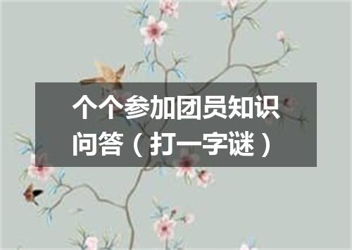 个个参加团员知识问答（打一字谜）